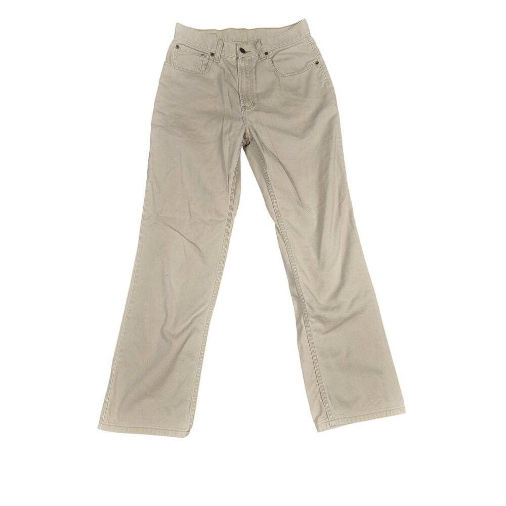 LL Bean Pants Mens 30x30 Khaki Beige Straight Leg 100% Cotton Casual Classic
